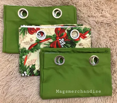Ribbonette Christmas Ring Curtains sold per pc or 3in1 set