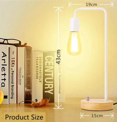 【24 Hours+COD】edison desk lamp Study table lamp bedside lamp Dimmable lamp industrial Wooden lamp night stand lamp