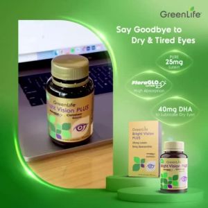 GreenLife Bright Vision Plus 25mg Lutein 30 Softgels - Eye Support with FloraGLO® OPTISHARP®