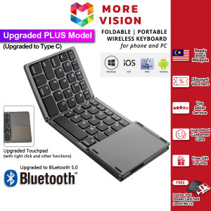 Foldable Bluetooth Keyboard QWERTY Touchpad USB Charging Wireless Portable Phone Tablet