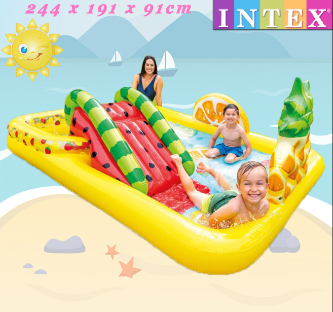 INTEX 57158 Fun ’N Fruity Play Center dengan Gelongsor – Theme Buah ...
