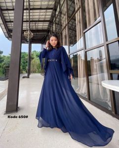 [VM] - ( Mocha Saja ) Dress Fashion Muslim / Gamis Brukat Kombinasi Sifon Polos Busui  650# Jessicacollection