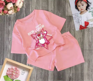 Bộ bé gái hình gấu REM LOREM cho bé gái siêu xinh cho bé 6-24kg.BGL42