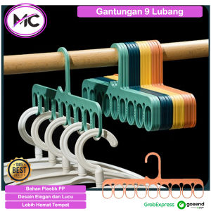 Hanger Gantungan Baju 9 Lubang Alat Penjepit Jemur Jemuran Pakaian Bahan Plastik Multifungsi
