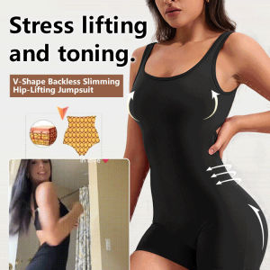Backless Bodycon Jumpsuit V-Neck Butt Lifting Womens Fashion Clothing Casual Party Wear Outfit Style