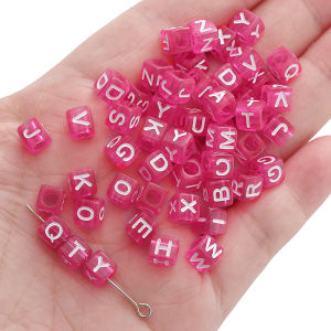 100pcs 6x6mm Colorful Acrylic Letter Beads Cube Square Alphabet Loose Beads For Handmade Bracelet Necklace Earring Keychain DIY Jewelry Making Accessories