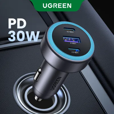 UGREEN Car Charger Type C PD 30W 20W QC18W Quick Car Charger for iPad Pro 2021 iphone 17 16 15 14 13 Pro Max SAMSUNG S23 s22 Fast Car Cellphones Charger