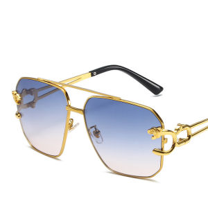 (GENTLE MOSCOT) Metal Frame Aviator Square Sunglasses UV Protection Hip Hop Outdoor Travel Glasses for Men and Women