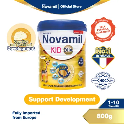 Novamil KID DHA untuk DHA & Inositol Tinggi (1-10 Tahun) 800g | Novamil KID DHA for High DHA & Inositol (1-10 Years) 800g