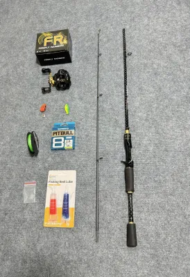 Combo Cần câu Lure Ceres Máy Ngang FR200 tặng Dầu tra máy & nhái hơi Cá sắt & dây Pe x8