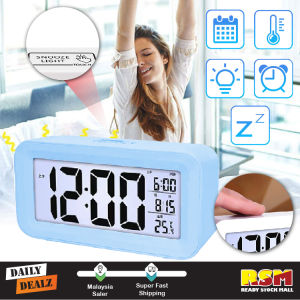 Digital Alarm Clocks Snooze with LED Night Light Temperature Calendar Date / Jam Loceng Digital