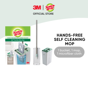3M™ Scotch-Brite™ Hands-Free Mop with Compact Bucket Self-Cleaning Mop For cleaning floors tiles laminates