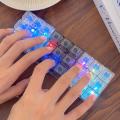 Relaxing DIY Keyboard Fidget Keychain Keys Button Keycap 2/4/9Keys Relief Stress Pinch Luminous Pendant Bag Decor. 
