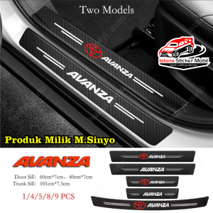 Stiker Pelindung Bahan Carbon Fiber Anti Gores Mobil Toyota Avanza sticker sillplate sill plate mobil toyota all new avanza 9pcs
