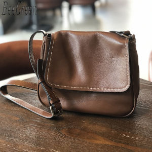 BeeGreen Women Genuine Leather Shoulder Bag High Quality Classic Messenger Bag Large Capacity Commuter Bag Versatile Sling Bag