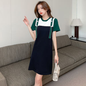 Missliu Fashion Womens Skirt Summer Small Fragrance Ice Silk Knitted Dress New Elegant Texture High-Quality Color Matching Dress