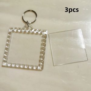 3pcs Diy Keychain Ganci Keychain Foto Kecil  Kpop Acrylic Insert Paper Photo Rectangular（Kosong)