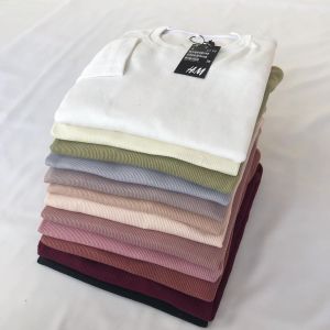 BrnJ - Kaos Rib Premium Tebal Lengan Panjang Polos Wanita Terbaru Kekeinian Ala Korean Style Atasan Wanita Pria 2022 Cewek Cowok OOTD Ala Selebgram Gratis Ongkir