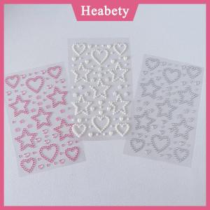 Heabety 3D Sao Trái Tim Pha Lê Dán Trẻ Em Tự Làm Trang Trí Tự Dính Đồ Trang Sức Thủ Công Mỹ Nghệ Lấp Lánh Rhinestone Dán Cô Gái Quà Tặng