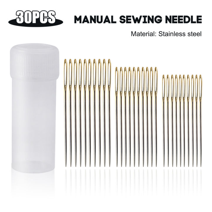 25/30Pcs Stainless Steel Large Eye Stitching Needles 3/5Sizes DIY Big