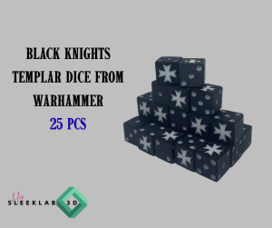 HERSLEEKLAB 3D PRINTED DICE TOWER AND BLACK KNIGHTS TEMPLAR DICE FROM WARHAMMER I FUN GAMES I DICE GAMES