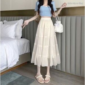 💥[Q107] Chân váy MAXI TƠ VOAN 2 LỚP 5 TẦNG mềm mại lưng chun có lót trong dễ phối đồ - L2M