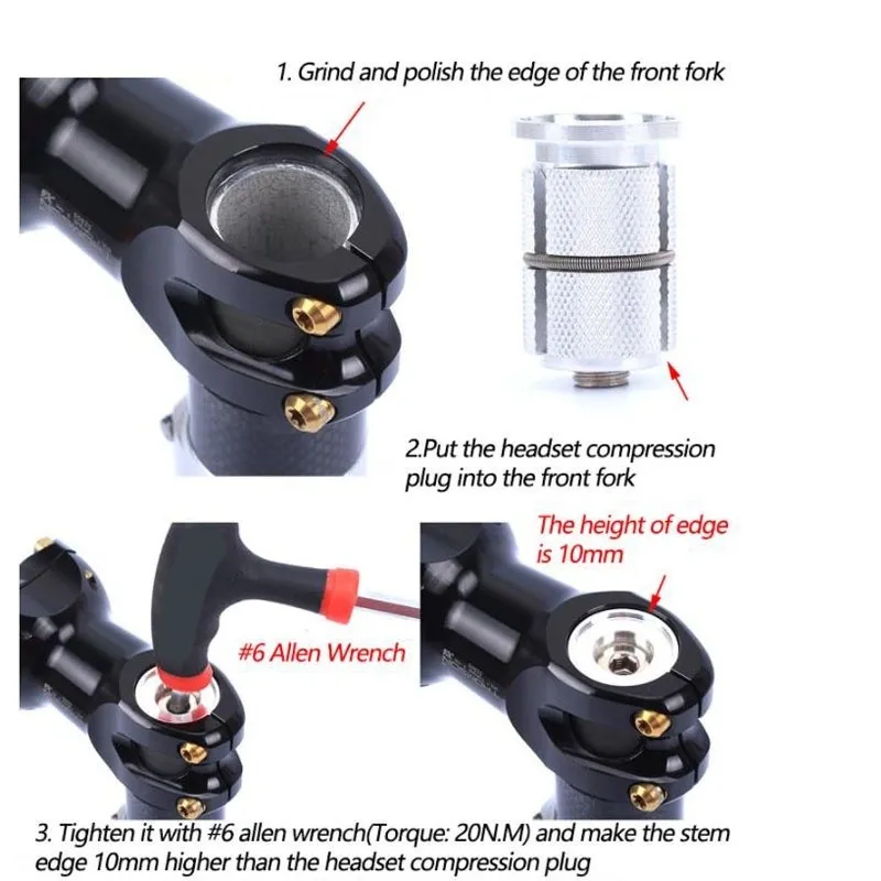 Bicycle Fork Headset Stem Top Cap Carbon Compression Plug Star Nut Adjuster  Expanding Expansion Bolt