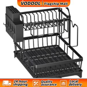 【Fast delivery】 42×30CM Thickened Carbon Steel Dish Drying Rack Non-Slip Dish Drainer Organizer