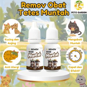 REMOV Obat Tetes Muntah 10ml | Akibat Infeksi Pencernaan dan Stress Untuk Kucing Dan Anjing