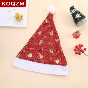[COD] KOQZM KITCHEN Glitter Colorful Christmas Hats For Adult Kids Shiny Snowflake Rainbow Santa Claus Hat Xmas Caps New Year Party Decoration Props