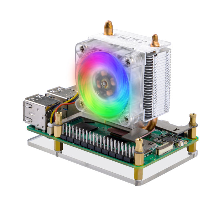 52pi Raspberry Pi 5 Fan Heatsink Raspberry Pi 5 Ice Tower Cooler Raspberry Pi 5 Heatsink With 7385