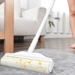 Sticky Roller For Floor Lint Remover For Clothes Refill & Adjustable Handle