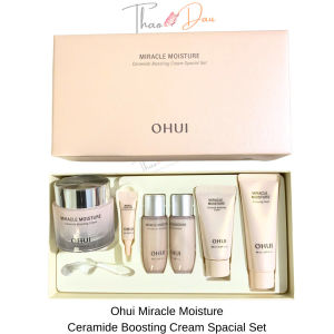 Sét kem dưỡng Ohui hồng Ceramide Boosting Cream 60ml hỗ trợ dưỡng da hồng nhuận căng mịn sáng khỏe