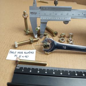 BAUT MUR M6 X 40 KUNING BMK M6X40 PANJANG 4CM 4 CM KUNCI 10 6X40 40MM