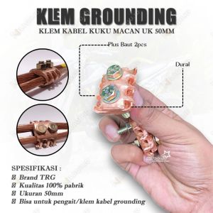 Klem grounding clamp kebel listrik grounding penangkal petir kuku macan uk 50mm grounding clamp
