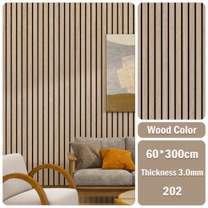 SUMINOE wood panel fluted wall panel 3D wood grain wall sticker waterproof grille design TV background