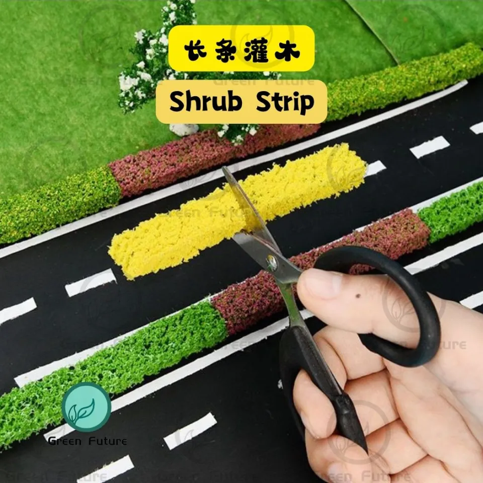 长条灌木Shrub Strips Bush Artificial Plants for DIY Architecture Building Model  Railway Train Diorama Pagar Sema Table