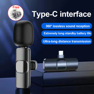 Jiditech Wireless Dual Lavalier Microphone Noise Reduction Mini Mic For Type-C Audio Video Recording