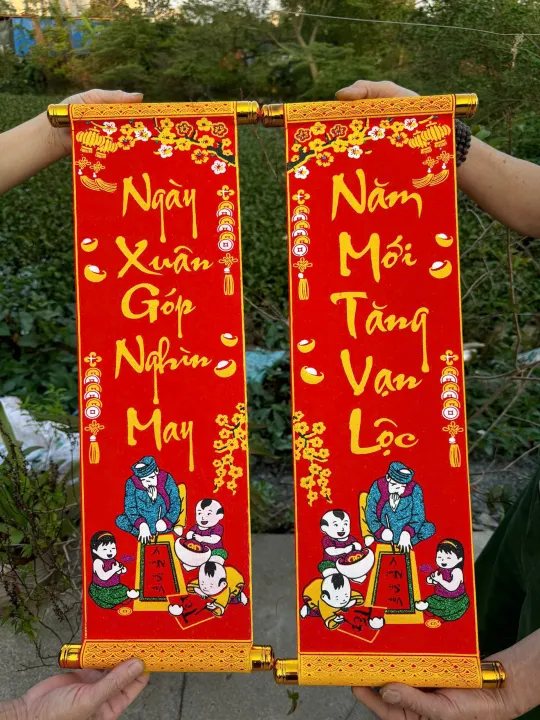 Liễn treo Tết 2025 - Câu đối treo Tết Thư pháp nhỏ Ông đồ (22x64cm ...