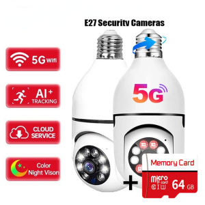 1Kimp CCTV Camera Wifi Connect 360° HD 1080P Panoramic Rotatable Wifi Connect Cellphone CCTV Light Bulb Camera Auto Tracking Remote monitoring Smart IP Security Cameras For Home cctv camera connect cellphone
