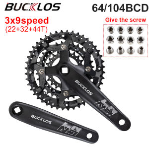3x9speed Crankset 104/64BCD Chainring Mtb 22T 32T 44T Sprocket with Bottom Bracket Triple Chainwheel