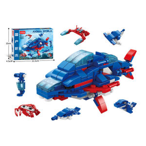 6 IN 1 Building Blocks Set SWAT Helicopter Dinosaur Tank Model Educational Toy For Children Boy Gift