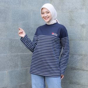 Kaos Salur Lengan Panjang Atasan Wanita Dewasa Terbaru Bahan Cotton Adem