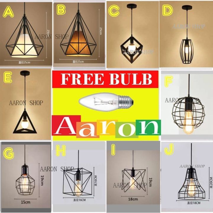 Pendant Lamp Hanging Light Lampu Gantung Set Of 1 With Single Round