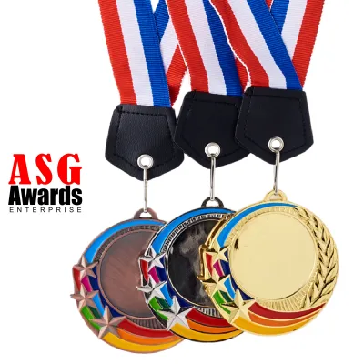 Medal Hot Selling Color Ribbon Blank Metal Medals - Rainbow