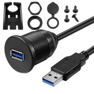 USB3.0 Đầu Đực thành đầu cái thính giác Cáp nối không thấm nước cho xe và biển bảng điều khiển cài đặt 1/2Meter