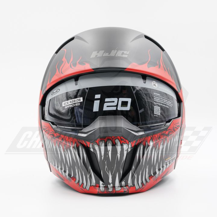 Casque Moto Jet HJC I20 Scraw MC1SF - Homologué ECE 22.06 - Visière Antibuée - Intérieur Lavable - Taille XL