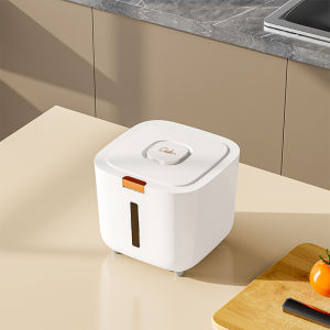 JustLiving 5/10 KG Rice Storage Box Grain Container Household Cereal Rice Bucket Insect and Moisture Proof Sealed Kitchen Organizer Airtight Rice Bucket Flour Storage Bin