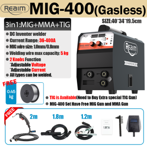 REAIM MIG Welding Machine Inverter Portable 3in1 2in1MIG 400 MMA ZX7 TIG ARC Welding Machine High quality mini electric welding machine set Power tools