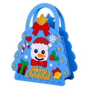 HCHC MALL Pre-cropping DIY Christmas Bag Santa Claus Non-woven Fabric Handmade Handbag Handicrafts Penguin Xmas Candy Bag Kindergarten
